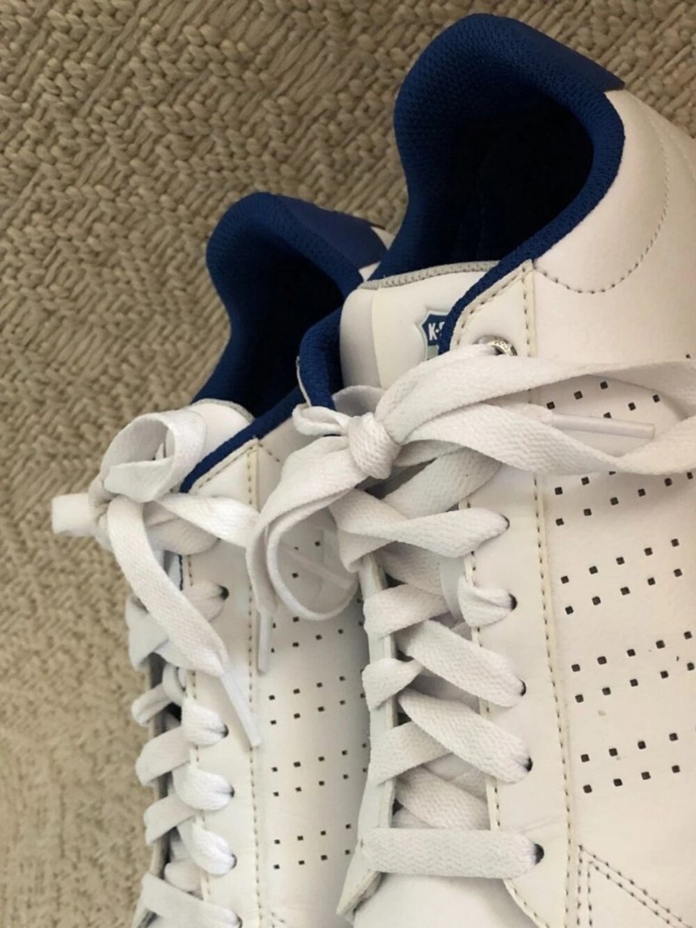 K-Swiss Men's Base Court Casual Tennis Sneakers White Leather Size 8 - Picture 15 of 16